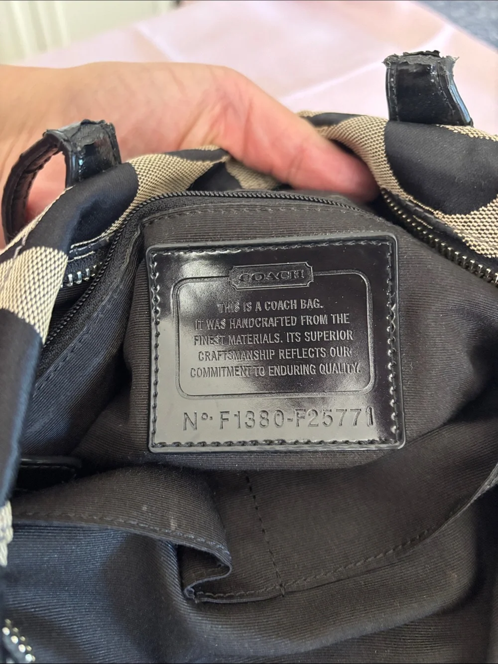 Coach Signature Canvas Tote Bag in Black/Tan